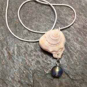 Handmade Shell Necklace with mermaid bead